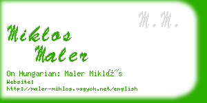 miklos maler business card